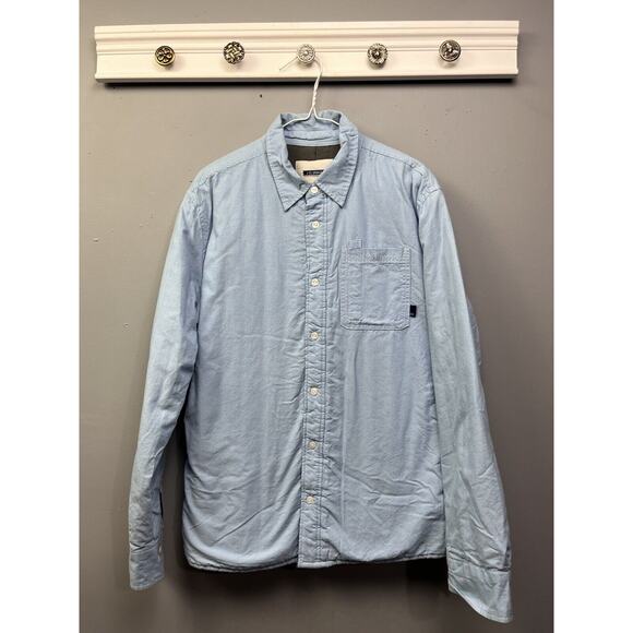 J‎ Eldridge Shacket Mens Medium quilted blue soft pockets Button front Layering - Picture 1 of 7